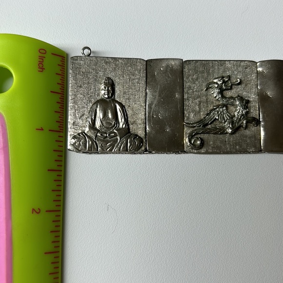 🖤Vtg Dragon & Buddha panel bracelet - Picture 8 of 11